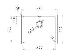 PM Lydia Lavatório em aço inoxidável 50 x 40 cm para encastrar, encastrar à face e sobrebancada 1208972641