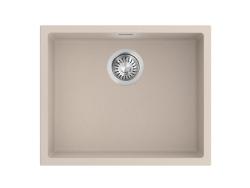 Pure.Sink Eternal Lavatório Quartz Beige 50x40 cm, para encastrar e sobrebancada, com tampão em aço inoxidável