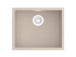 Pure.Sink Eternal Lavatório Quartz Beige 50x40 cm para encastrar e sobrebancada com tampão branco