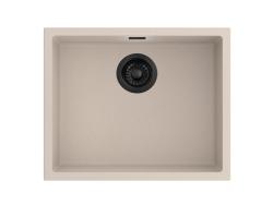 Pure.Sink Eternal Lavatório Quartz Beige 50x40 cm para encastrar e sobrebancada com tampão preto