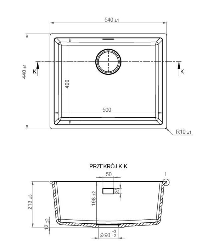 Pure.Sink Eternal Lava-loiça Quartz Beige 50x40 cm para encastrar à face e sob a bancada com tampão automático branco