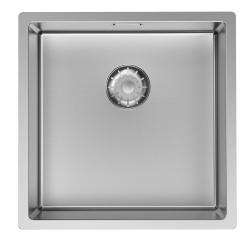 Pure.Sink Comfort Pia em aço inoxidável 40 x 40 cm, raio de 10 mm, para encastrar, montagem à face e sobrebancada PCM4040-02