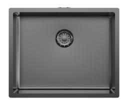 Pure.Sink Comfort Pia em PVD Gun Metal, 50 x 40 cm, raio de 10 mm, para encastrar, montagem à face e montagem sobre bancada PCM5040-61