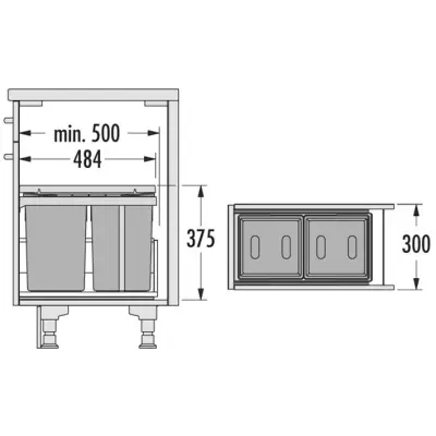 Lixeira Hailo Tandem Universal 2331