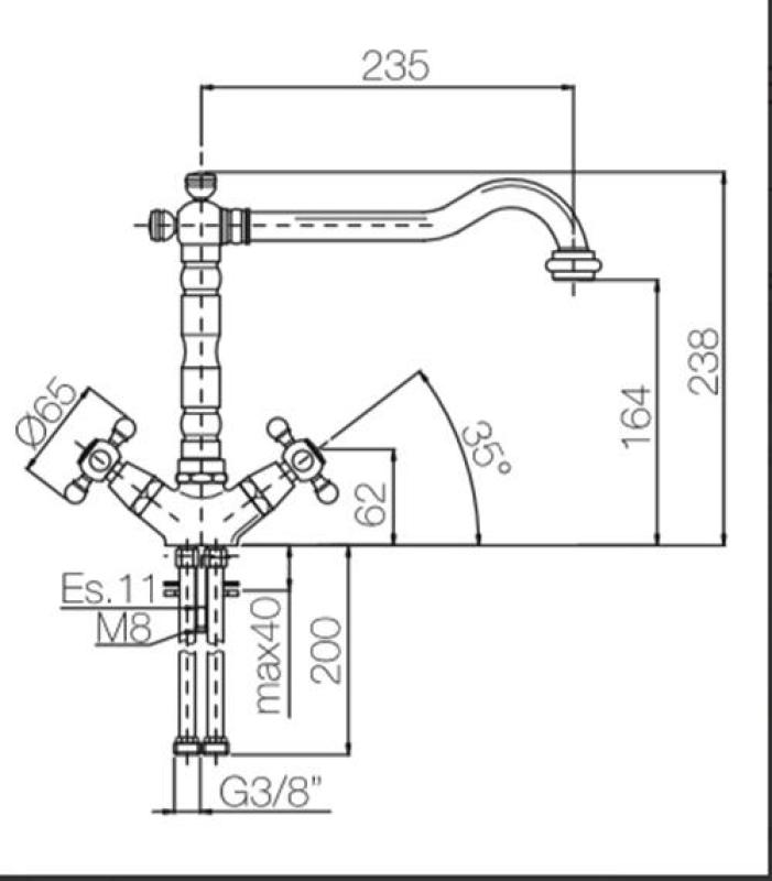 Torneira de Cozinha Nostálgica PB V1910 Cromado
