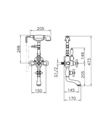 Huber Croisette Misturador de Banho com Termostato Cromado 198.CS01H.CR
