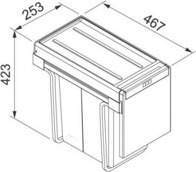 Franke Cube 30 sistema de lixo embutido operação manual balde de lixo de cozinha 2 x 15L 134.0039.553