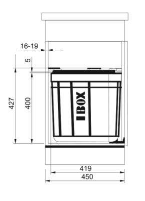 Sistema de coleta de resíduos Franke Sorter Solo 45 giratório para porta, 40 litros com filtro de carbono 1210307565