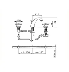 Huber Victorian 3 furos Torneira Termostática para Pia Cromada VTT71010