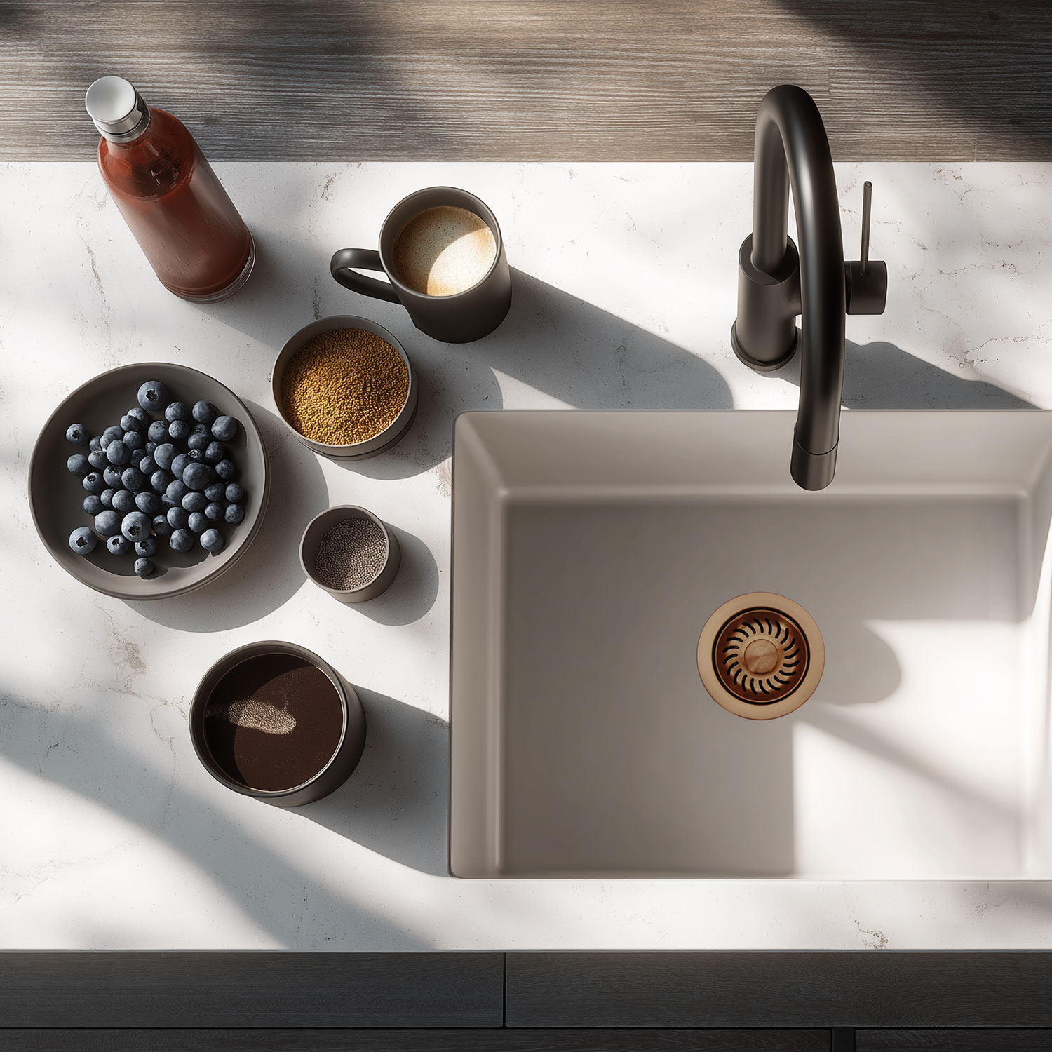 Cuidados com pias compostas de biofibra: prevenção e remoção de manchas causadas por alimentos do dia a dia