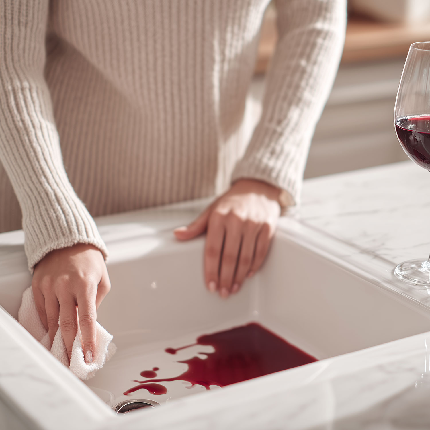 Como prevenir e remover manchas de comida de pias de cerâmica brancas